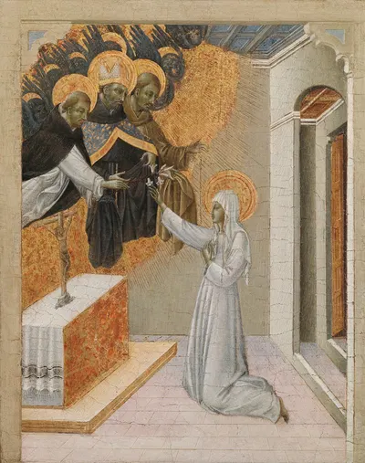 St. Catherine of Siena Invested with the Dominican Habit by Giovanni di Paolo — digital art print download