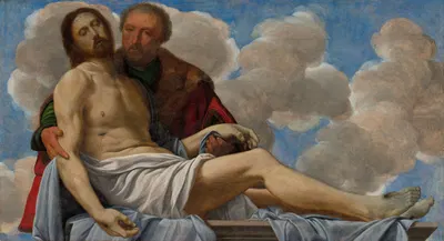 Christ with Joseph of Arimathea by Джованни Джироламо Савольдо, c. 1525 — digital art print download