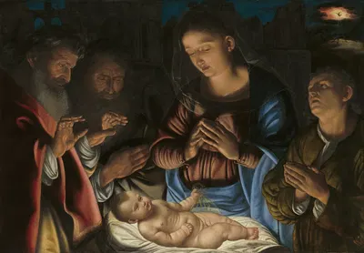 The Adoration of the Shepherds by Giovanni Girolamo Savoldo — digital art print download