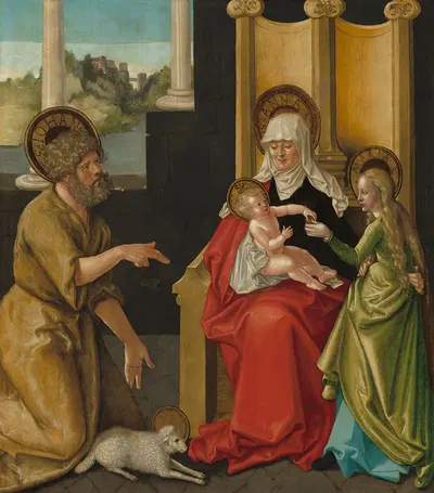 Saint Anne with the Christ Child, the Virgin and Saint John the Baptist by Hans Baldung, c. 1511 — digital art print download