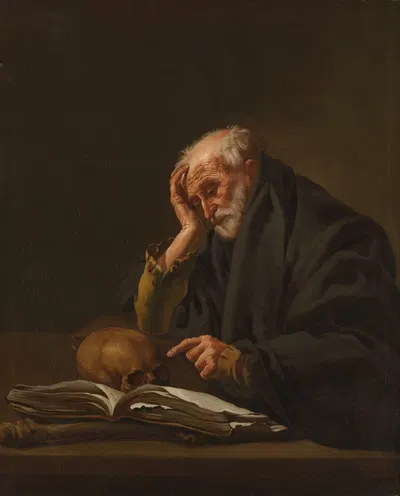 Saint Jerome by Hendrick Ter Brugghen, c. 1621 — digital art print download
