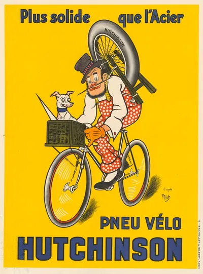 Plus solide que l'acier, pneu vélo Hutchinson by Мишель Либо, 1951 — digital art print download