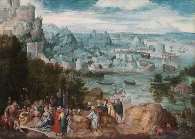 Landscape with Saint John the Baptist by Херри мет де Блес, c. 1540 — digital art print download