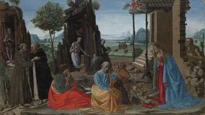 The Mystical Nativity by Якопо дель Селлайо — digital art print download