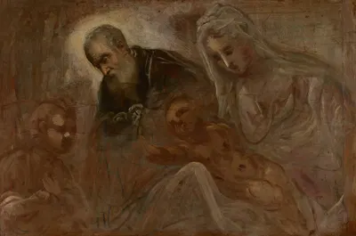 The Holy Family with the Young Saint John the Baptist by Jacopo Tintoretto — digital art print download