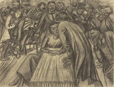 The Couple in the Crowd by Ernst Barlach, 1917 — digital art print download