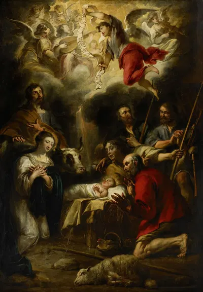 The Adoration of the Shepherds by Ян Коссийерс, 1657 — digital art print download
