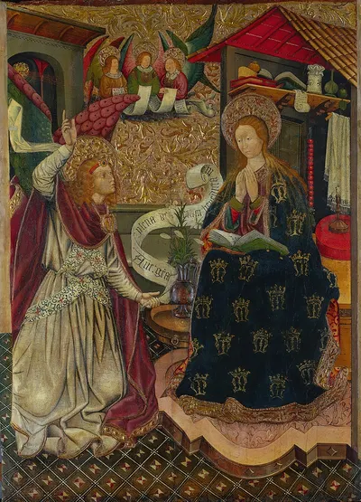 The Annunciation by Jaume Ferrer, c. 1457 — digital art print download