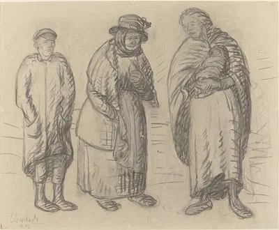 Three Figures by Эрнст Барлах, 1913 — digital art print download