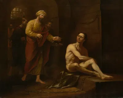 'I Was in Prison and Ye Came Unto Me' (Matthew, 25;36) by John Trumbull — digital art print download