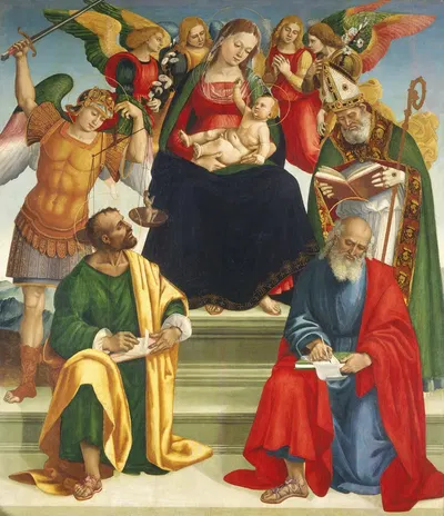 Madonna and Child with Saints and Angels by Luca Signorelli — digital art print download
