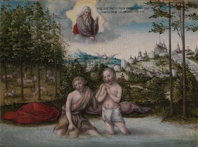 The Baptism of Christ by Lucas Cranach the Elder — digital art print download