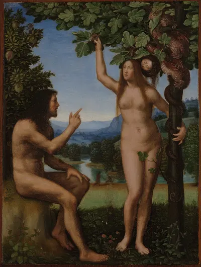 The Temptation of Adam and Eve by Mariotto Albertinelli — digital art print download