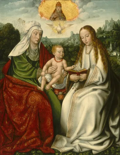 Saint Anne with the Virgin and the Christ Child by Master of Frankfurt — digital art print download