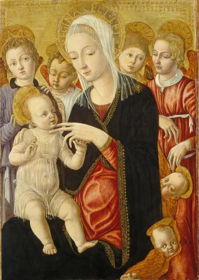 Madonna and Child with Angels and Cherubim by Matteo di Giovanni — digital art print download