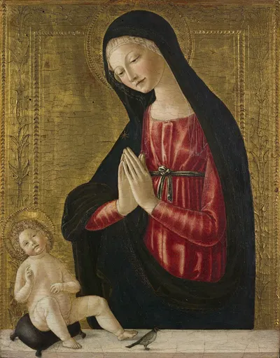 Virgin and Child with a Goldfinch by Нероччио де' Ланди, c. 1490 — digital art print download
