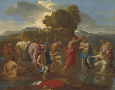 The Baptism of Christ by Николя Пуссен, 1641-1642 — digital art print download