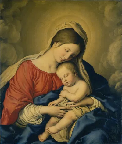 The Virgin and Child by Джованни Баттиста Сальви да Сассоферрато — digital art print download