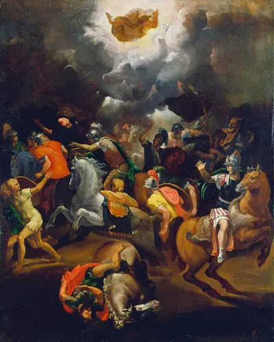The Conversion of Saul by Последователь Рафаэля, c. 1540 — digital art print download