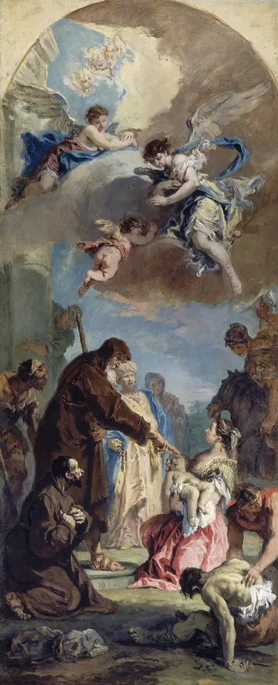 A Miracle of Saint Francis of Paola by Себастьяно Риччи, 1733 — digital art print download