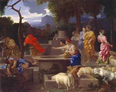 Moses Defending the Daughters of Jethro by Себастьен Бурдон — digital art print download