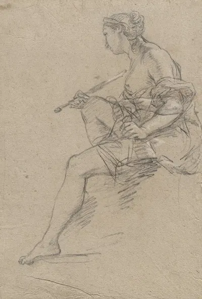 Study for an Allegory of Painting by Этьен Парросель, c. 1750 — digital art print download