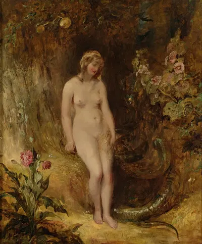 Eve With The Serpent by Альфред Джозеф Уулмер — digital art print download