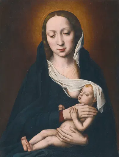 Virgin And Child by Амбросий Бенсон — digital art print download