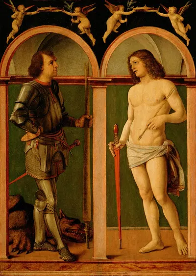 Saint George and Saint Sebastian by Andrea Solario — digital art print download