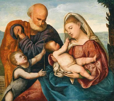 The Holy Family With The Infant Saint John The Baptist by Бернардино Личинио, 1514 — digital art print download