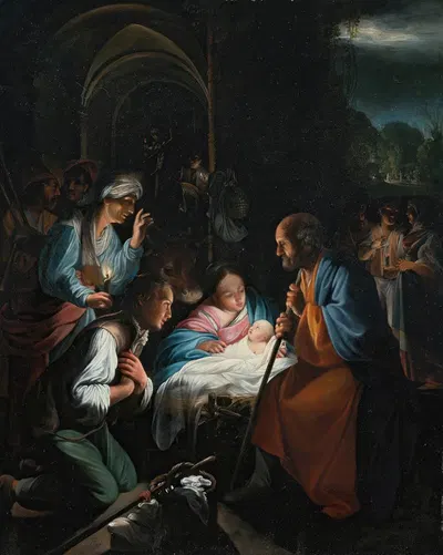 The Adoration Of The Shepherds by Carlo Saraceni — digital art print download
