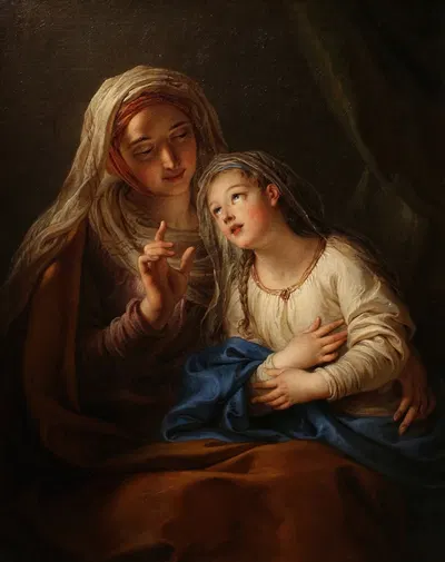 The Education of the Virgin Mary by Шарль-Антуан Койпель — digital art print download