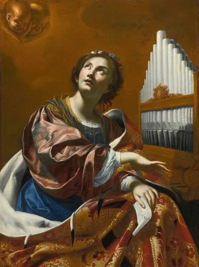 Saint Cecilia by Последователь Симона Вуэ — digital art print download