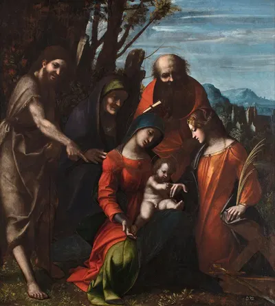 The Mystic Marriage of Saint Catherine by Корреджо — digital art print download