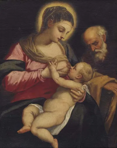 Holy Family by Доменико Тинторетто — digital art print download