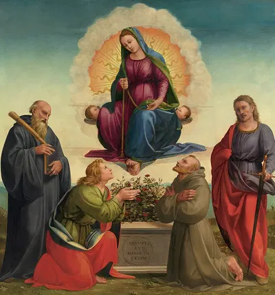 Madonna Delle Cintola With Saints Benedict, Thomas, Francis And Julian by Франческо Граначчи — digital art print download