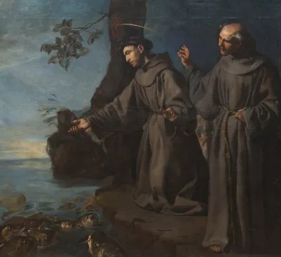 St. Anthony Preaching to the Fishes by Francisco Herrera The Elder — digital art print download