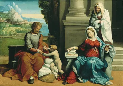 Holy Family with St. Anne by Бенвенуто Тизи (Ил Гарафало) — digital art print download