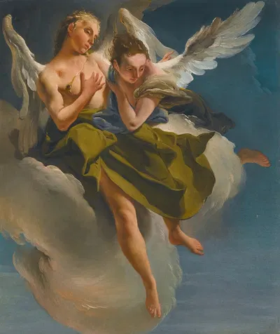 Two Angels In Flight by Giovanni Battista Tiepolo — digital art print download