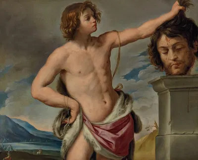 David with the head of Goliath by Giovanni Andrea Sirani — digital art print download