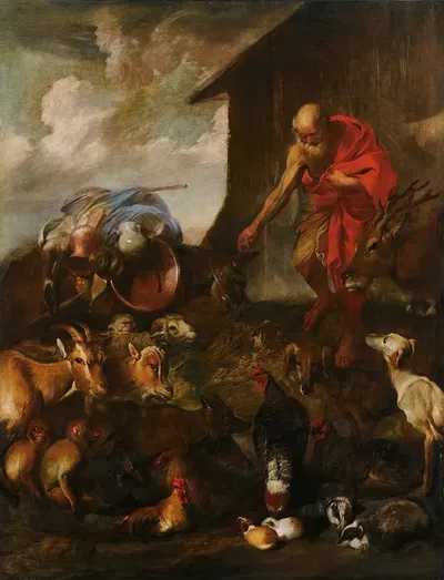 The Animals Entering Noah's Ark by Джованни Бенедетто Кастильоне — digital art print download