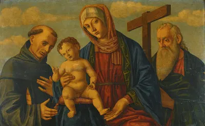 A Sacra Conversazione; The Madonna And Child With Saints Francis And Andrew by Giovanni Di Niccolò Mansueti — digital art…