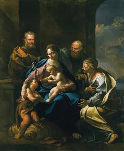 The Virgin And Child With Saints by Giovanni Domenico Ferretti — digital art print download