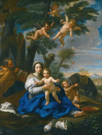 The Rest On The Flight Into Egypt by Giovanni Maria Morandi — digital art print download