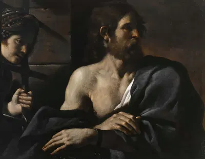 Saint John The Baptist In Prison Visited By Salome by Guercino — digital art print download