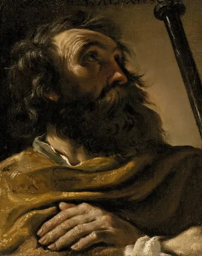 Saint Alexius In A Brown Wrap, Holding A Staff by Guercino — digital art print download
