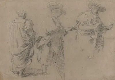 A Judge and Two Gentlemen Lawyers by Eustache Le Sueur — digital art print download