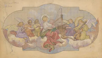 Angelic Choir by Йозеф Ханула, 1901 — digital art print download