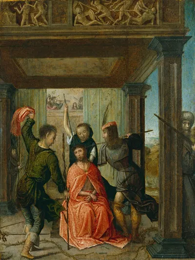 Christ Crowned with Thorns by Хуан де Фландес — digital art print download
