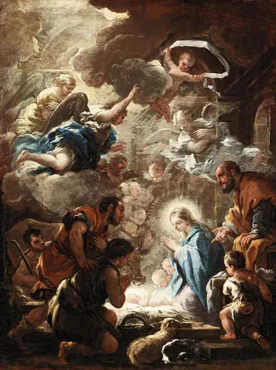 Adoration of the Shepherds by Luca Giordano — digital art print download